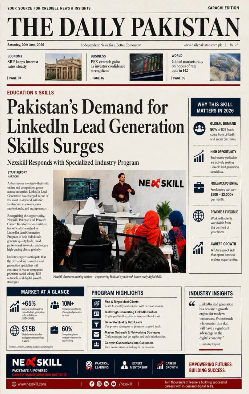 The Daily Pakistan — Pakistan's Demand for LinkedIn Lead Generation Skills Surges